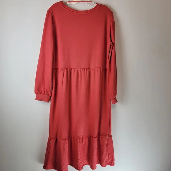 GUC Jillian Harris x Joe Fresh Rustic Orange Sweater Dress Size Large - Picture 3 of 7